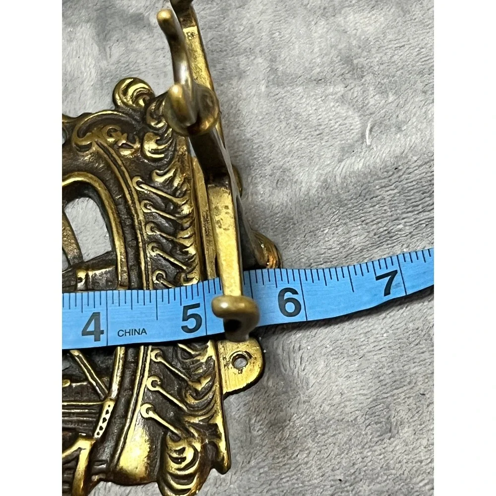Vintage Brass Galleon Ship Wall Hook 117664 Nautical Coat Rack Whimy